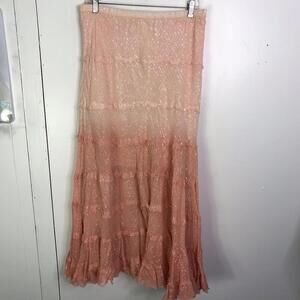 Baby Love Skirt Womens L Tiered Hem Ombré Fairy Maxi Flowy Girly Femme Boho